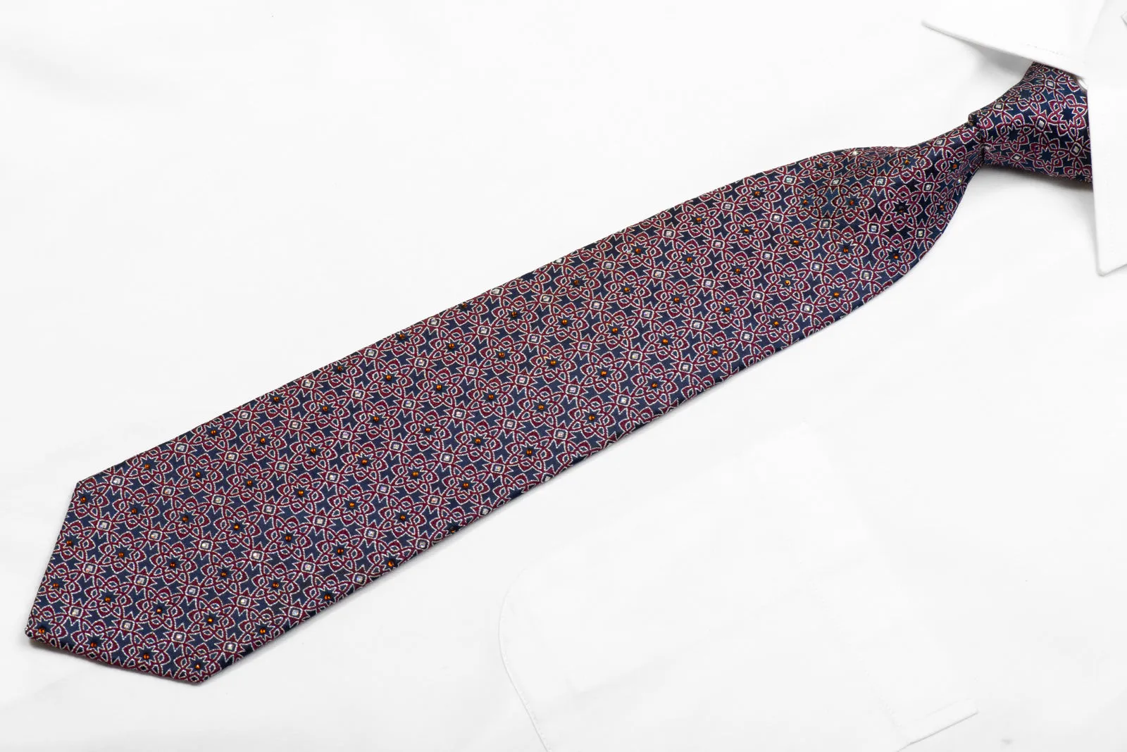 Silk Tie Burgundy Marrakesh On Navy With Sparkles