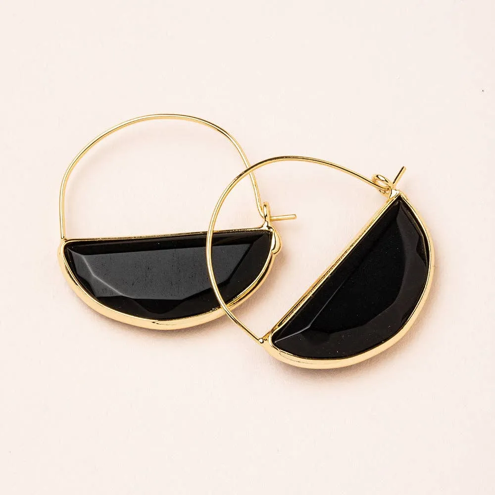 Stone Prism Hoop - Black Spinel / Gold