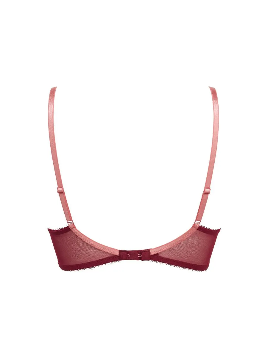 Plunge Superboost Lace Bra in Cranberry and Raspberry Sorbet