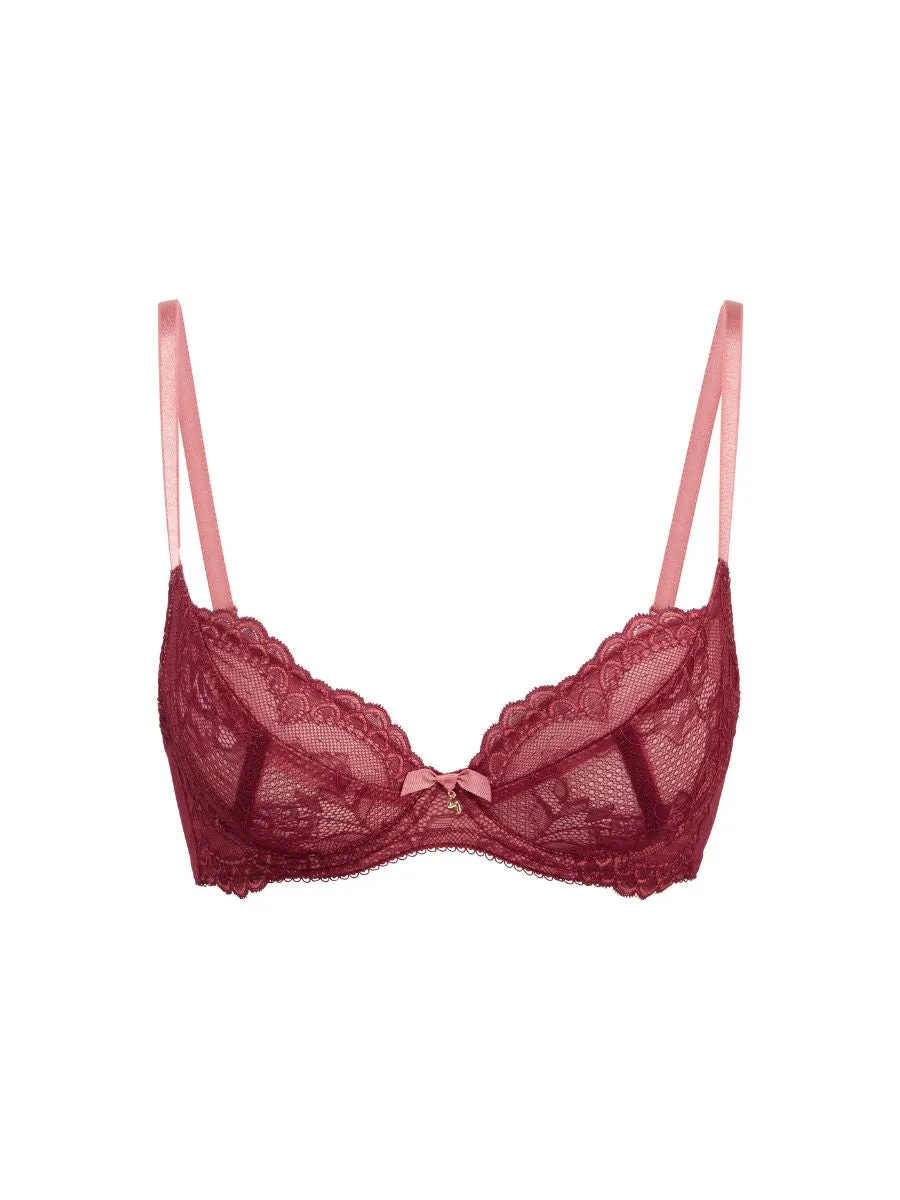 Plunge Superboost Lace Bra in Cranberry and Raspberry Sorbet