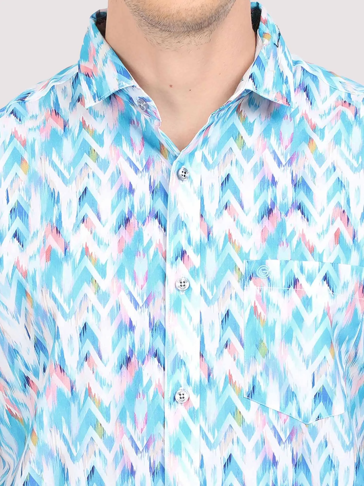 Triangle Waves Digital Printed Half Shirt