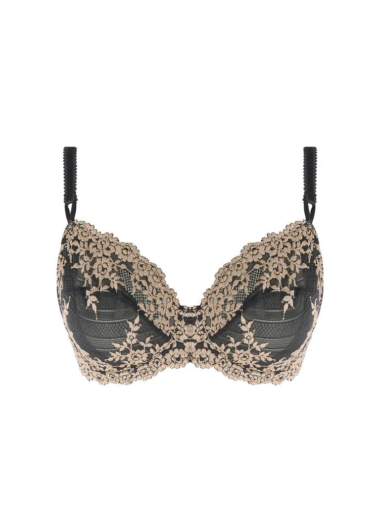 Wacoal Embrace Lace Underwire Bra, Ebony / Shifting Sand