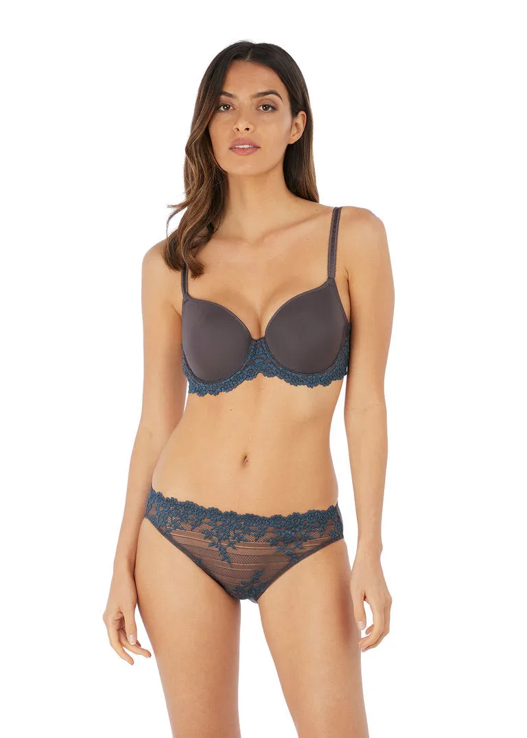 Wacoal Embrace Lace Underwire Contour Bra, Nine Iron / Ensign Blue