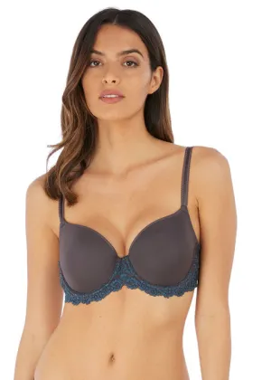 Wacoal Embrace Lace Underwire Contour Bra, Nine Iron / Ensign Blue