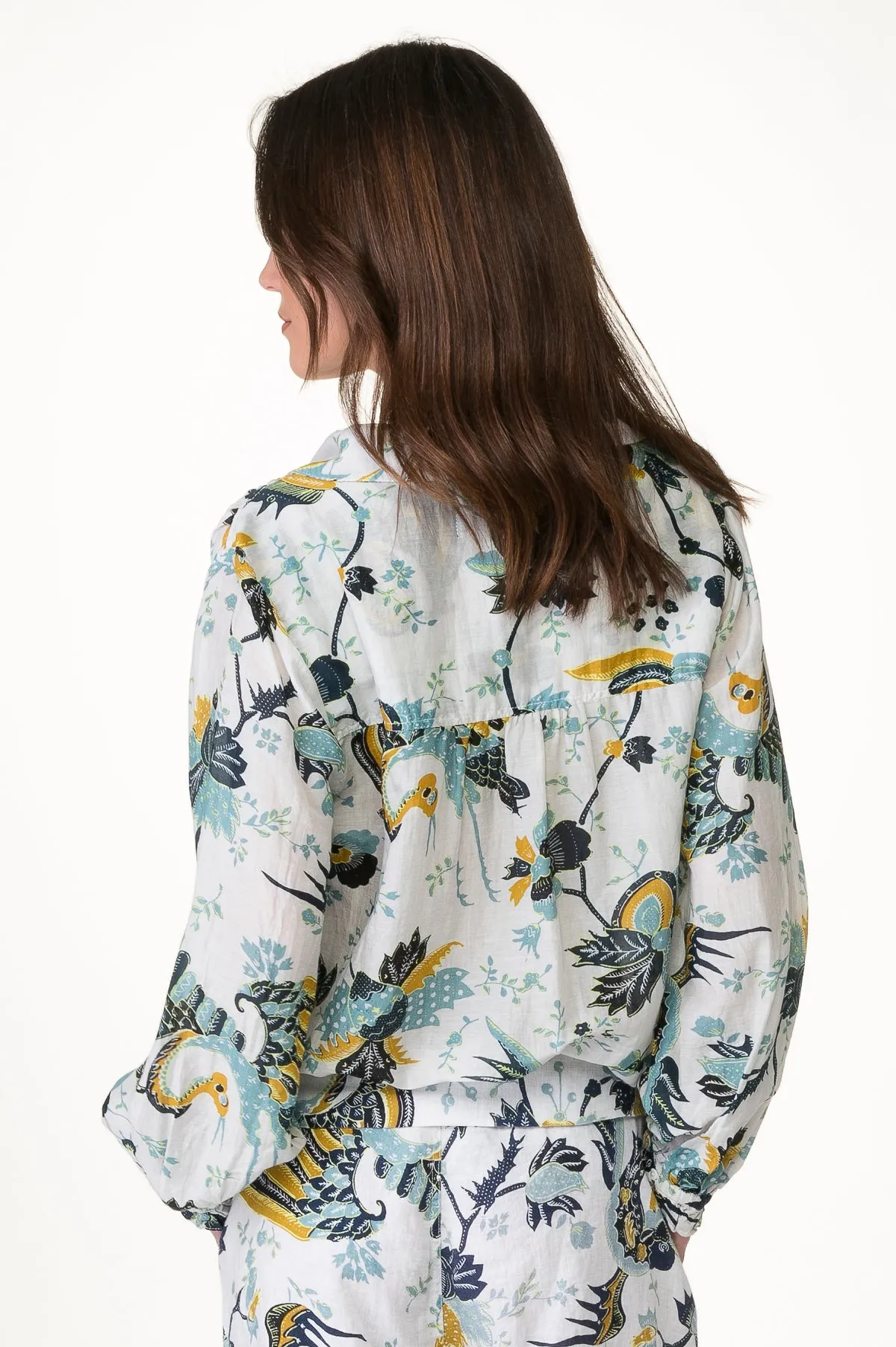 White Lotus Printed Blouse